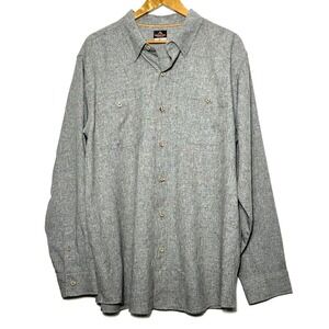 RIDGE CUT Shirt Men's XL Toughwear Grey Long Sleeve Button Up Outdoor Pockets
